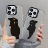 INS Cartoon Black Cat Laser Phone Case For iPhone 17 Pro Max 16 15 14 Pro Max Plus 13 Mini 12 11 Pro Max Shockproof Back Covers