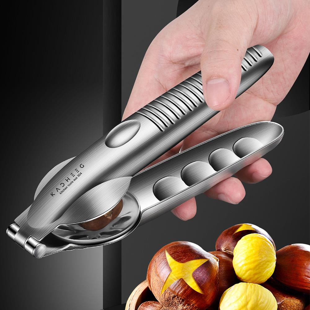 Stainless Steel Chestnut Cutter Nut Cracker Sheller Walnut Pliers Chestnut Cracker Tool Nut Opener Plier Kitchen Tools