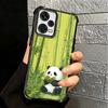 Cute Cartoon Panda Plating Phone Case For Xiaomi Redmi Note 14 15 Pro Plus 13 12 11 11S 11T 10 9S 9 5G Anti-Fall Airabag Cover