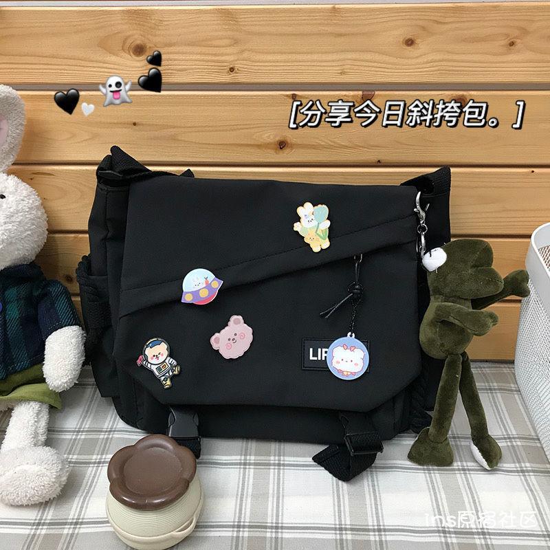 Canvas Diagonal Cross Bag Youth Fashion Casual Version Ladies Large Capacity Shoulder Bag Solid Color Women Messenger Bags Purse