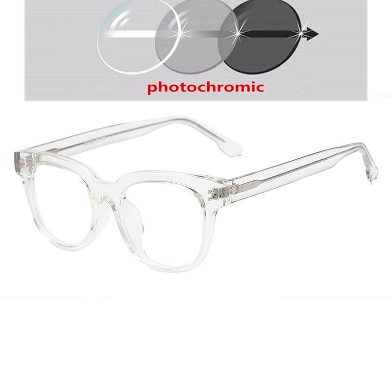 Anti Blue Rays Oval Prescription Glasses For The Nearsighted Women Men Myopia Photochromic Spectacles 0 -0.5 -0.75 To -6.0