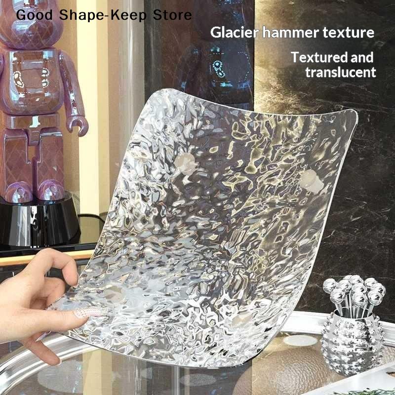 Transparent Square Fruit Tray Living Room Nut Snack Plate Candy Food Storage Tray Party Table Bone Disc