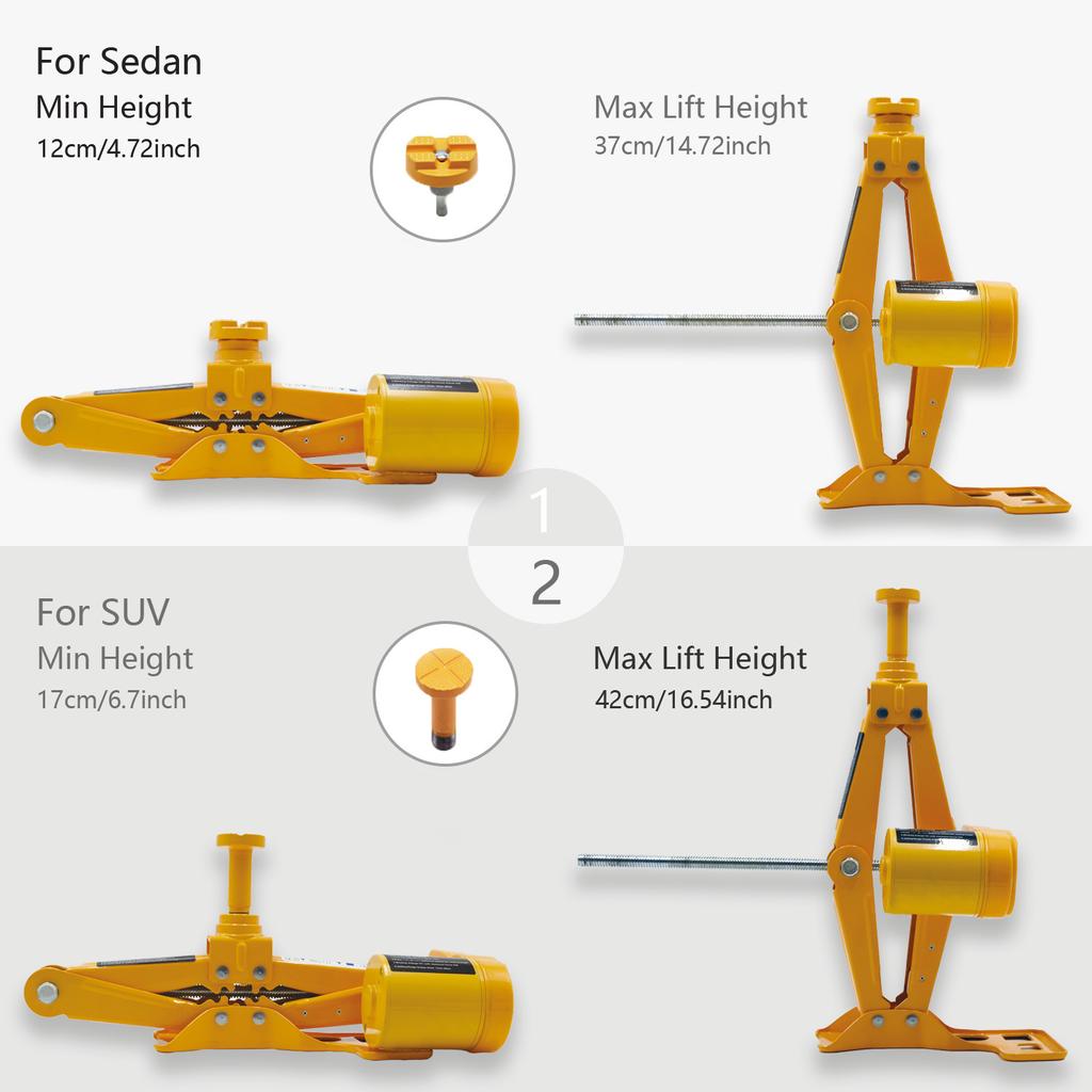 Portable 3 In 1 DC12V 3T Household Electric Car Jack 120-370/420mm Lifting Jack Scissor Jack with Electric Wrench and Comprssor
