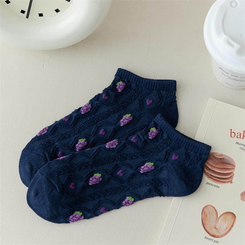 Japanese Cute Fruit Boat Socks Women'S Summer Low-Top Socks Student Girl Casual Socks Spring And Autumn Love Low-Rise Socks
