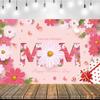 Polyester Mom Photography Backdrop Pink Flower Hanging Background  Home Party Decor