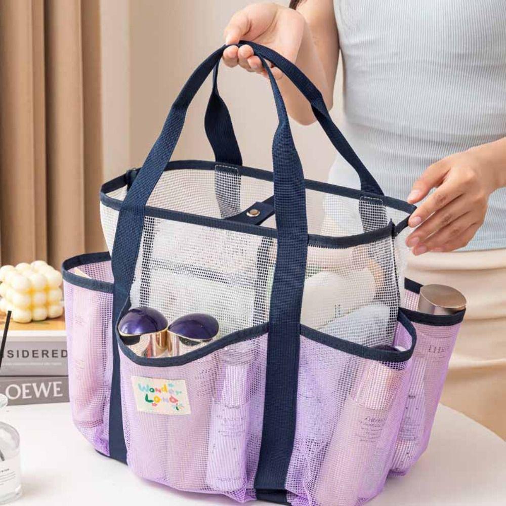 Handbag Mesh Toiletry Bag Fresh Color Hanging Shower Organizer Clothes Storage Bag  Fresh Color