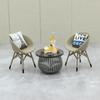 Dollhouse Miniature Mini Rattan Chair Tea Table Resin Chair Doll's House Decor