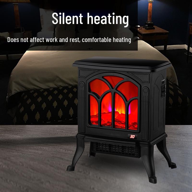 Smart Voice-Controlled 3D Flame Fan Heater: Rapid Heating & Energy-Saving Fireplace