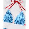 1011 New Plaid Bikini Small Chest Suit, Island Travel, Slim Fit, Thin Swimsuit Women