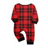 Parent Child Outfit Christmas Print Home Long Sleeved Top And Plaid Striped Trousers Set