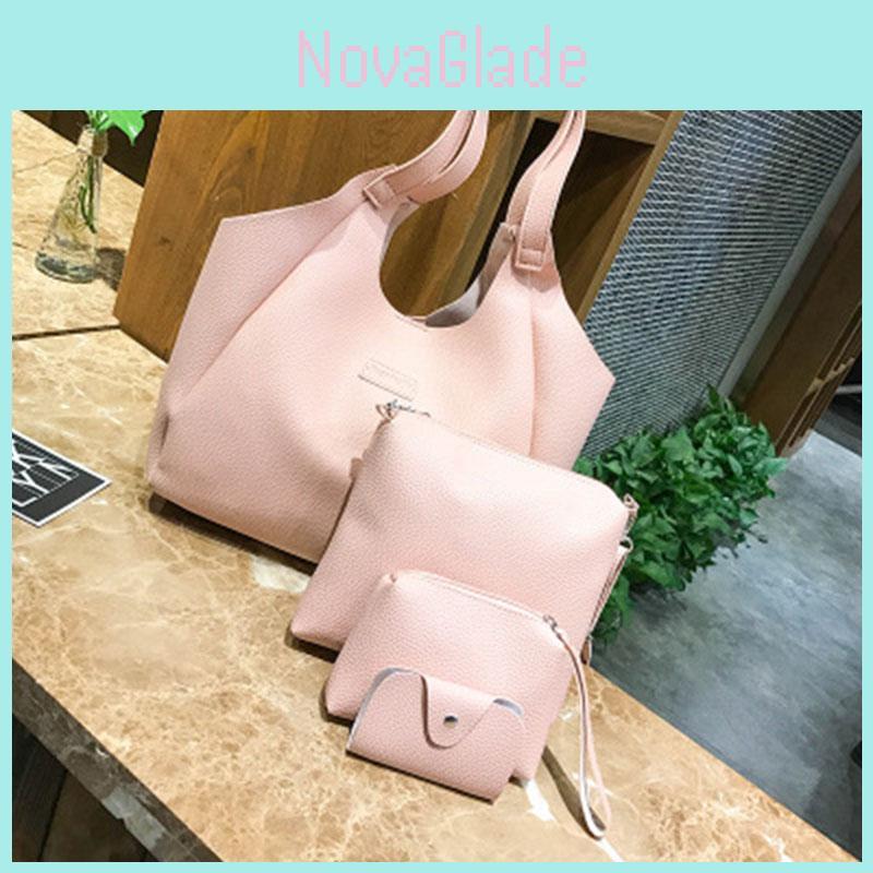 Luxurious Fashion Women Handbags Messenger Shoulder Bags 4pcs Purse Set