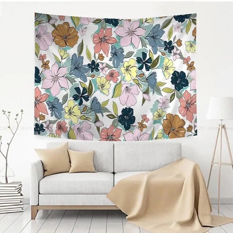 Красивый цветочный гобелен для офиса, гостиной, гобелен для украшения стен дома, гобелен 100x75cm