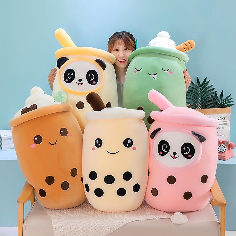 Plush Pearl Milk Tea Cup Hug Pillow Doll
