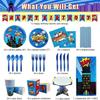 [] Super Theme Degradable Disposable Paper Plate Paper Cup, Birthday Party Plate