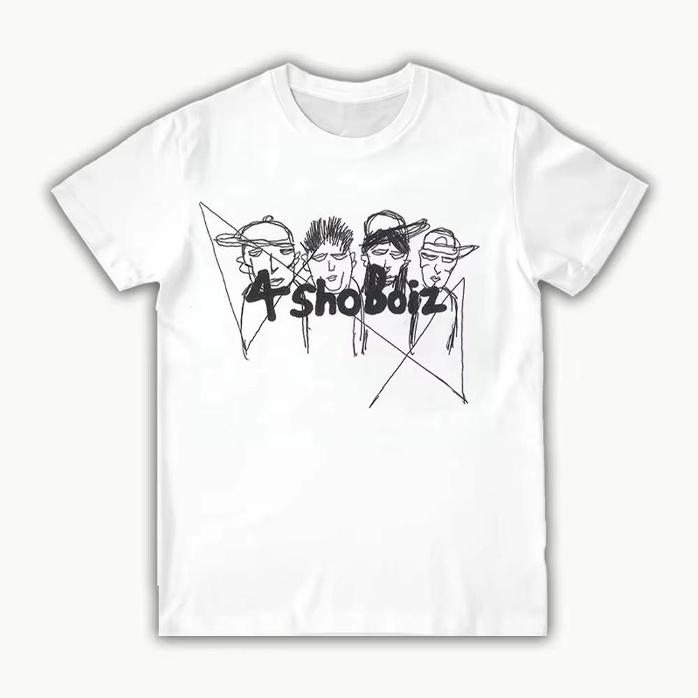 Lngshot 4shoboiz TShirt Park Jaebeom Same Style Cotton Short Sleeve Tee Kpop Group Fan Support Top