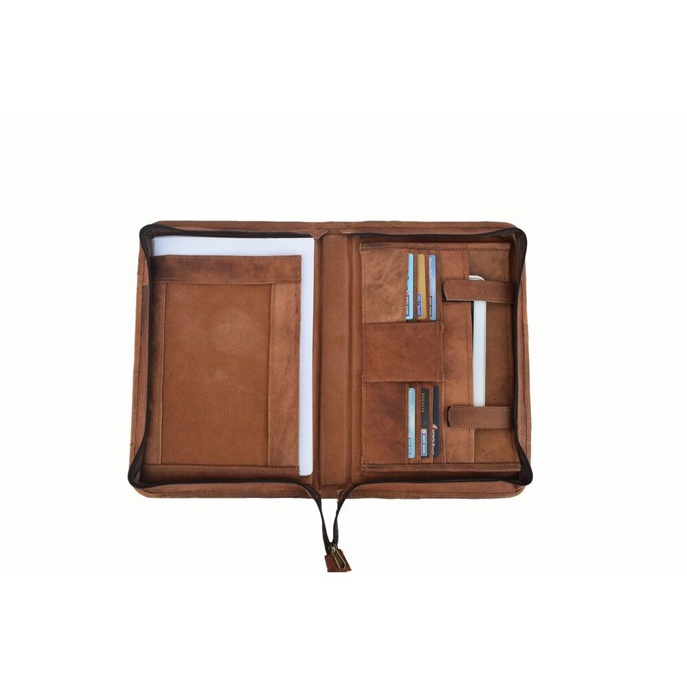 Портфель Padfolio Бизнес-органайзер А4 Чехол из козьей кожи Папка Сумка на молнии — фото 2