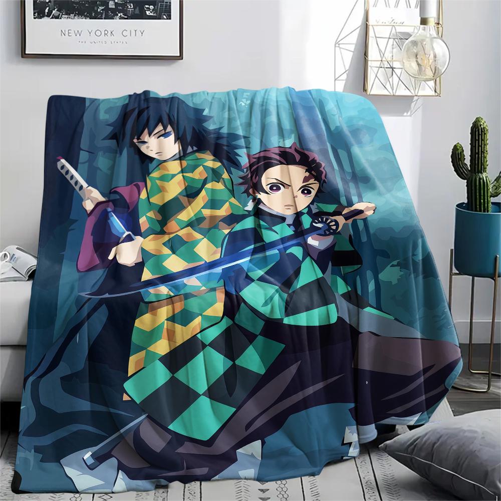 Demon Slayer Retro Style Blanket, Soft Throw for Sofa Bed, Ideal Gift for Retro Anime Fans.chl