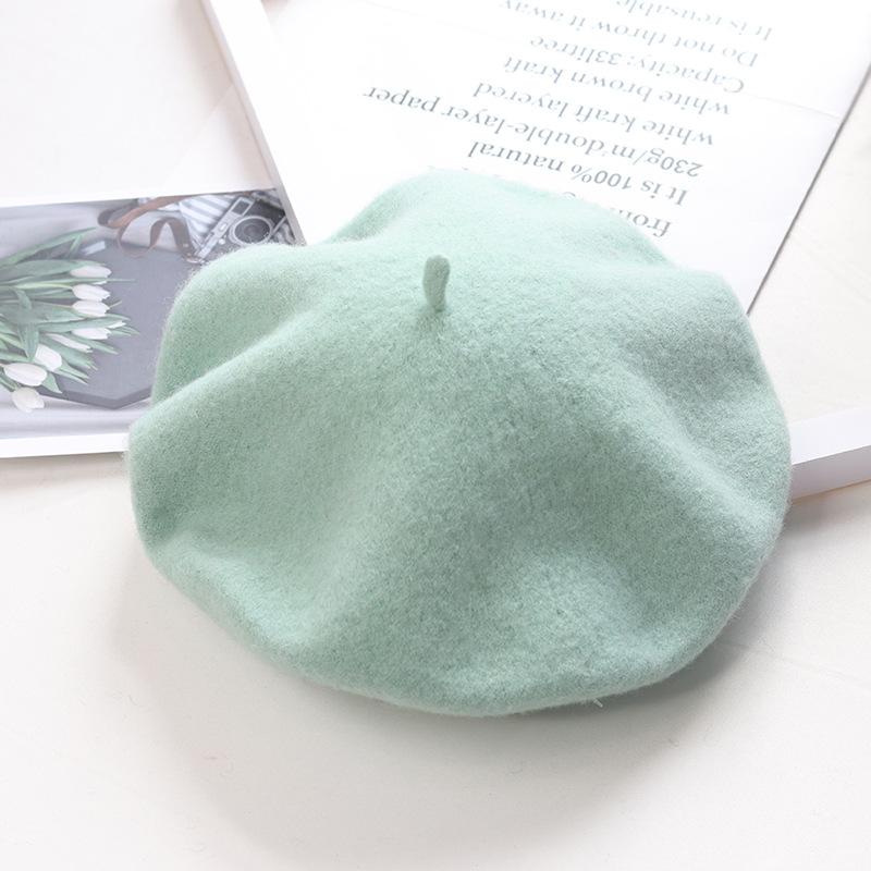 Women'S Wool Beret | Face Slimming Winter Warm | Solid Color Cashmere Blend | Vintage Painter Hat