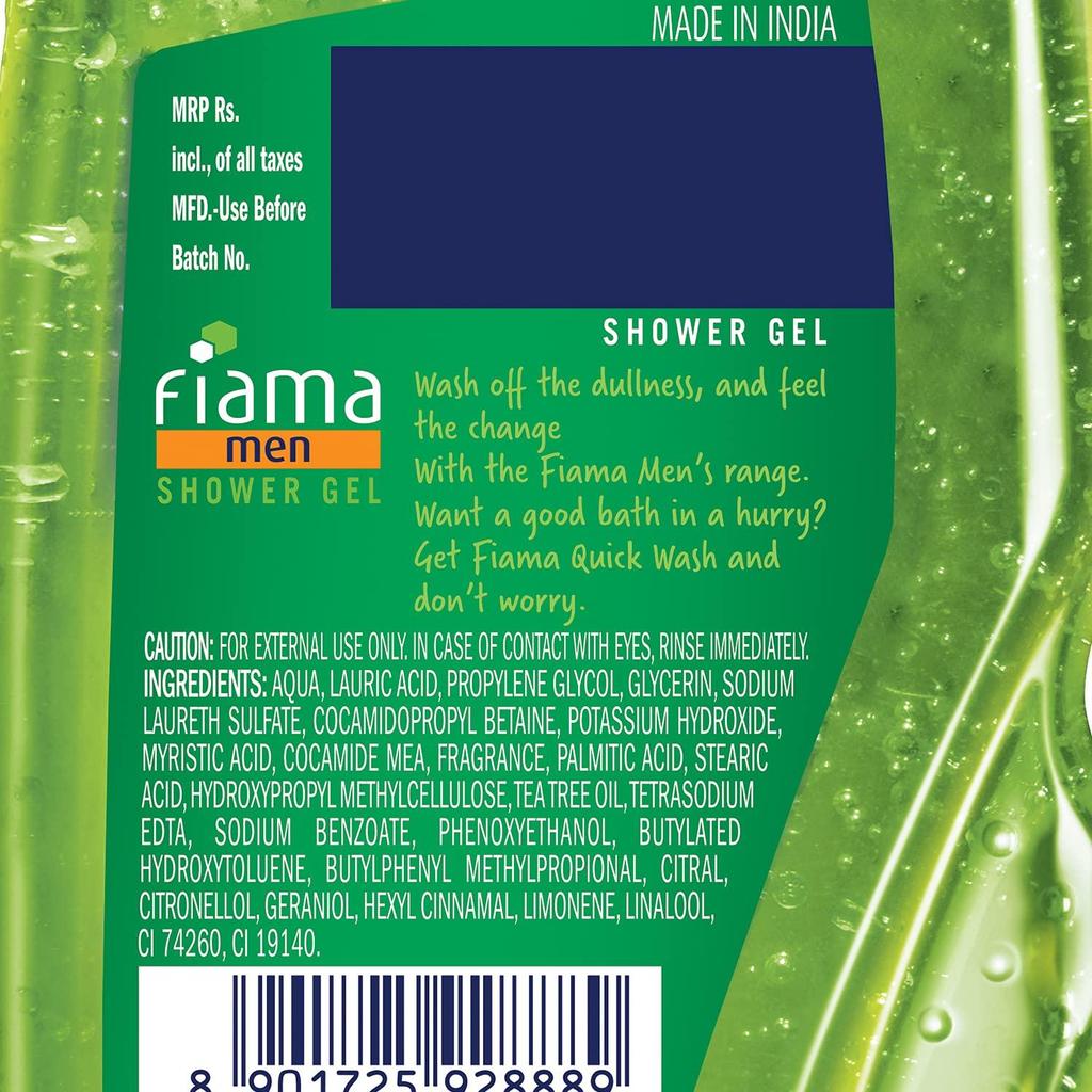 Fiama Men Shower Gel Quick Wash, Body Wash with Skin Conditioners for Moisturised Skin, 250 Ml