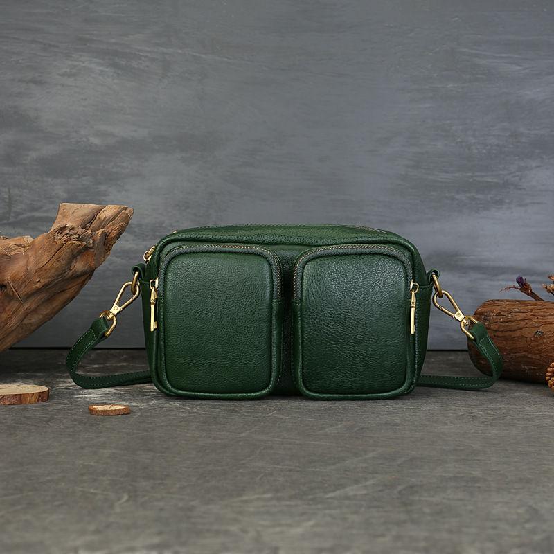 

Сумки на плечо из натуральной кожи Женские Модные Сумка для фотоаппарата Винтажный дизайн Женские Сумки кроссбоди 23*13.5*8cm зелёный