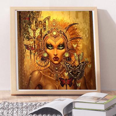 Diamond Embroidery Womem 5D Diy Round Diamond Painting Butterfly Elf Picture
