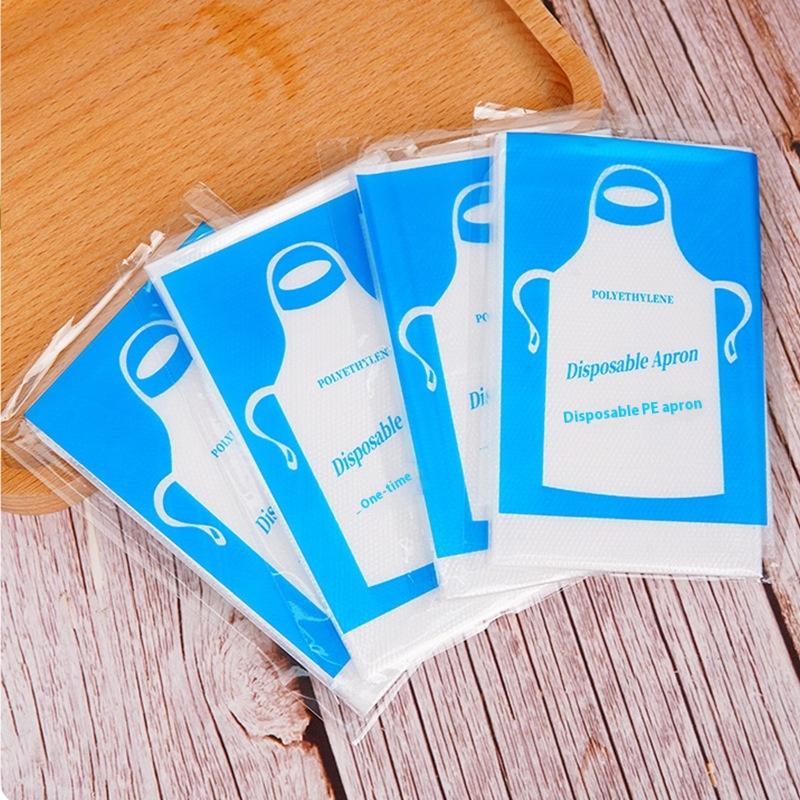 Disposable Aprons For Adults Transparent Waterproof Oil-Proof Disposable Apron Hot Pot Barbecue Kitchen Supplies