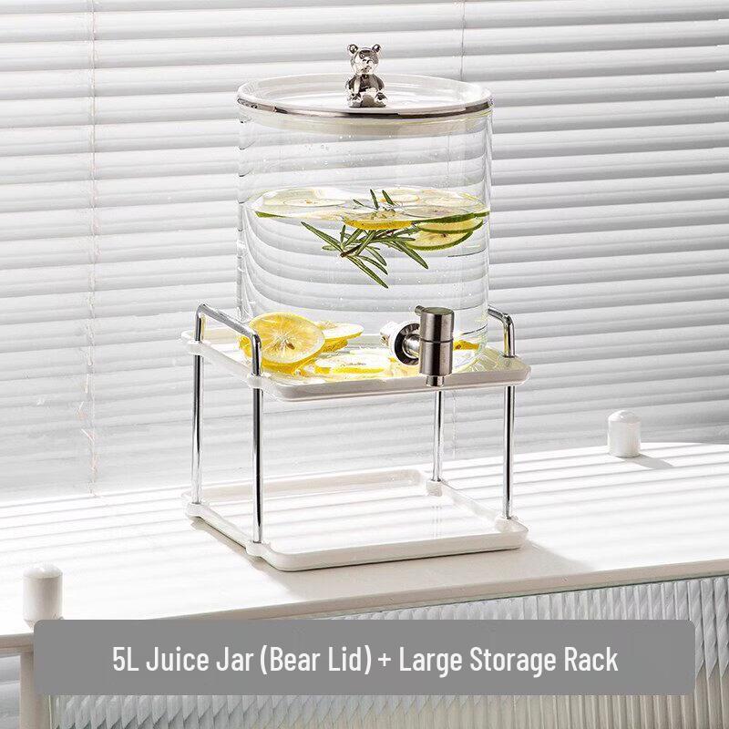 Large Glass Beverage Dispenser with Faucet