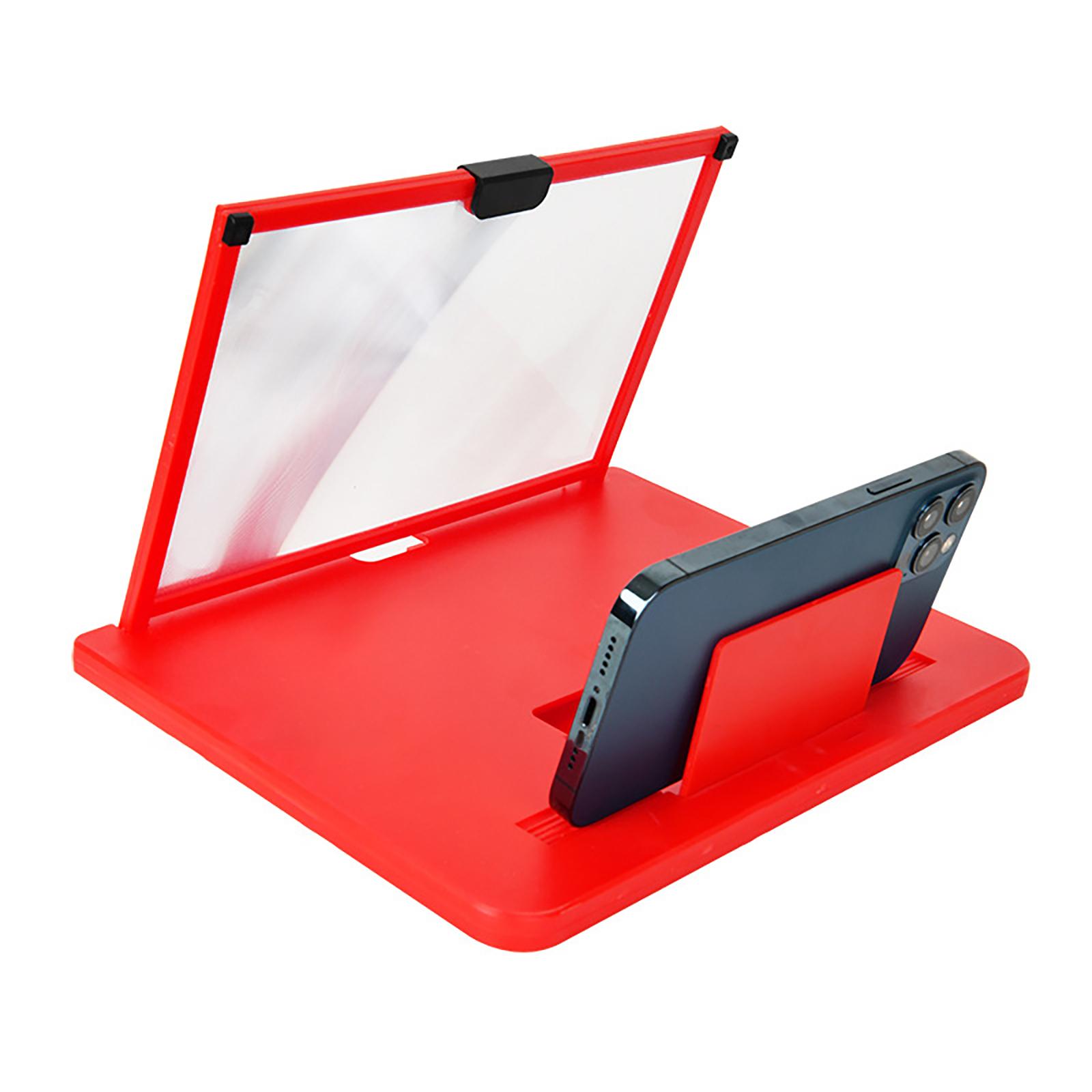 

Підставка для підсилювача екрану телефону 10 дюймів/12 дюймів, 3D-збільшувальна лупа, збільшувальне скло для екрану проектора, збільшувальне скло для фільмів, відеоігор 12 червоний