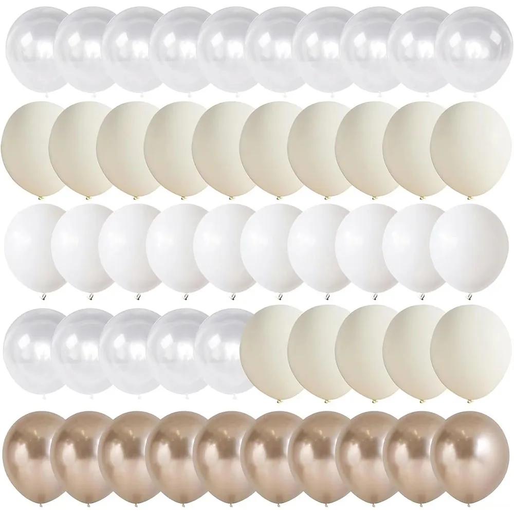 20pc/Set Nude Champagne Cream White Transparent Latex Balloons for Wedding Party Anniversary Engagement Baby Shower Decoration