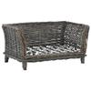 VidaXL Dog Basket with Cushion Grey 50x33x30 Cm Natural Willow Bed 170774