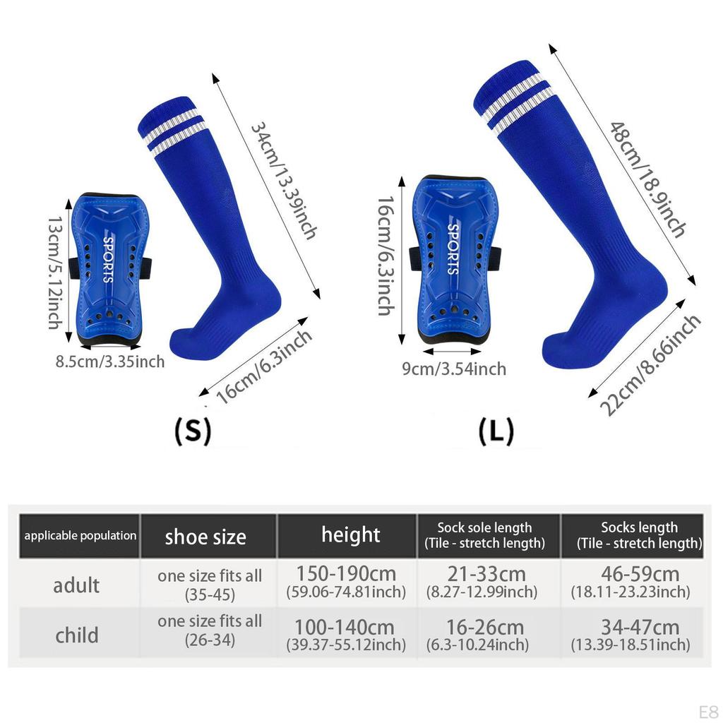 Soccer Shin Guards Protection Gear with Socks for All Ages, Comfortable Shockproof Calf