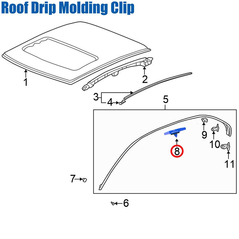 10Pcs Roof Drip Moulding Clip Retainer For Honda Civic 91528-S01-A01 91528S01A01