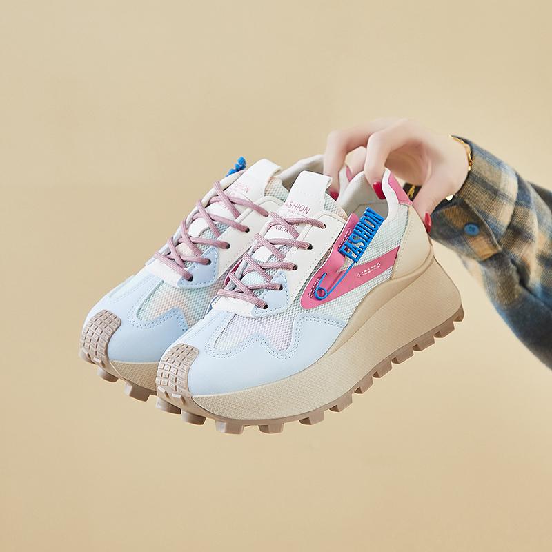 Popular Thick Soled Dad Shoes for Women 2025 New Spring Edition Short Height Increase Super Hot Casual Forrest Gump Sports Shoes