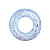 Large Inflatable Swim Ring Transparent with Glitter Design Durable PVC Material Pool Float for Adults and Kids Summer Water Fun