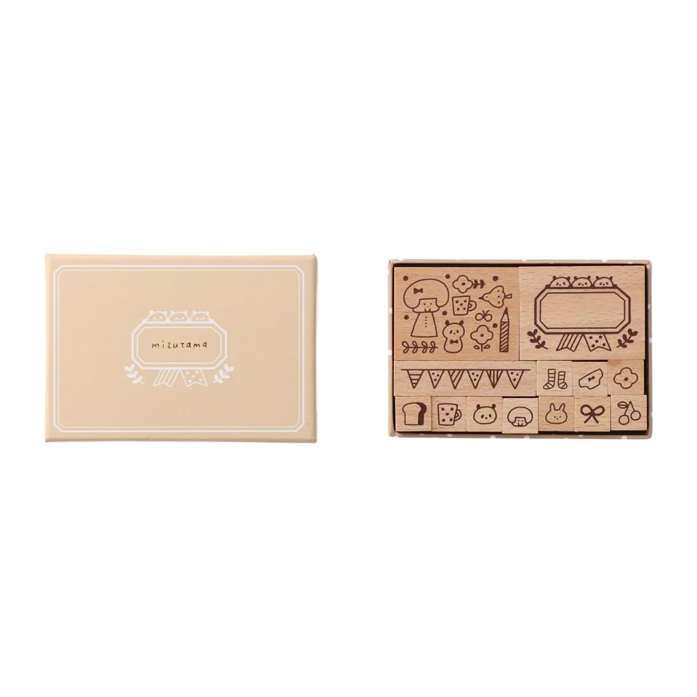 

Mizutama Marks Wooden Stamp Set Mix MZT-STM2-C
