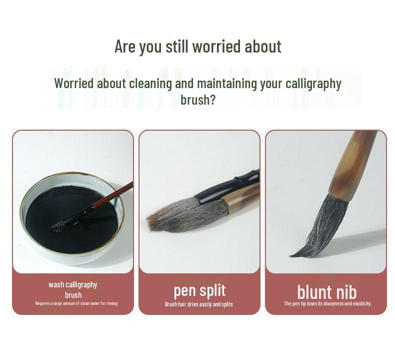 Yu Bao Ge Multipurpose Pen Holder & Calligraphy Brush Rest with Ink Tray & Drying Clip