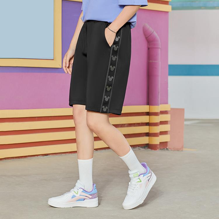 Li-Ning X Disney Mickey Mouse Mid-Waist Printed Sports Casual Shorts Men Bottoms Black AKSR531-5