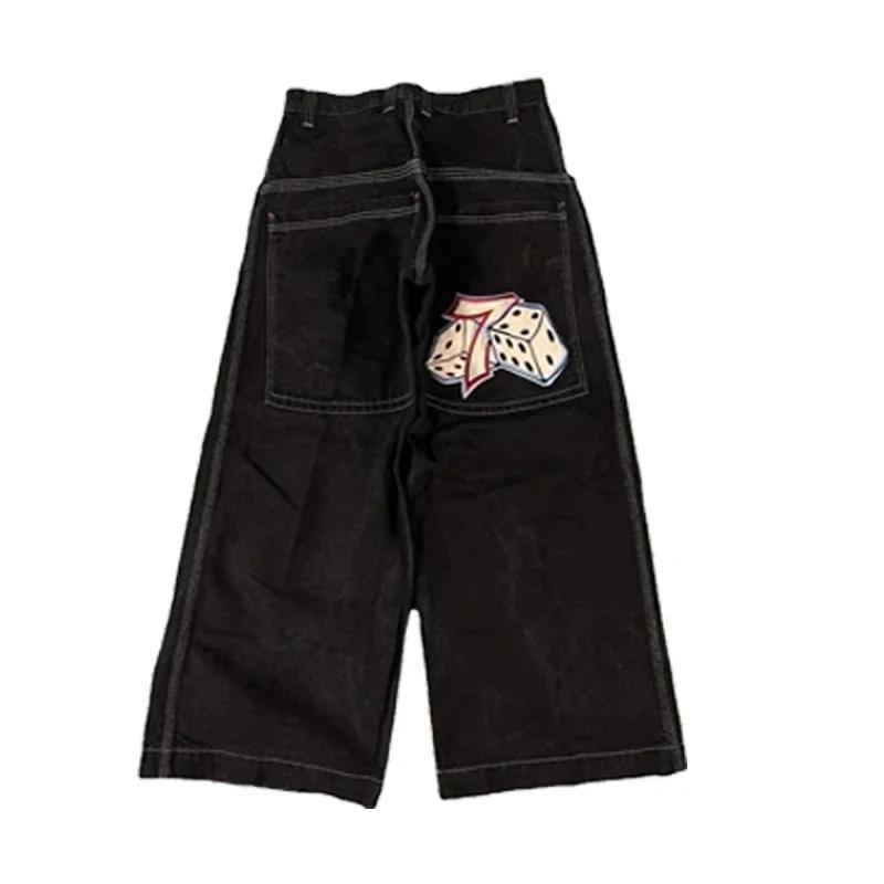 RogueWave Y2K Jeans Goth Printed Graphic Baggy Jeans Fashion Hip Hop Streetwear Harajuku Casual Wide Leg Jeans