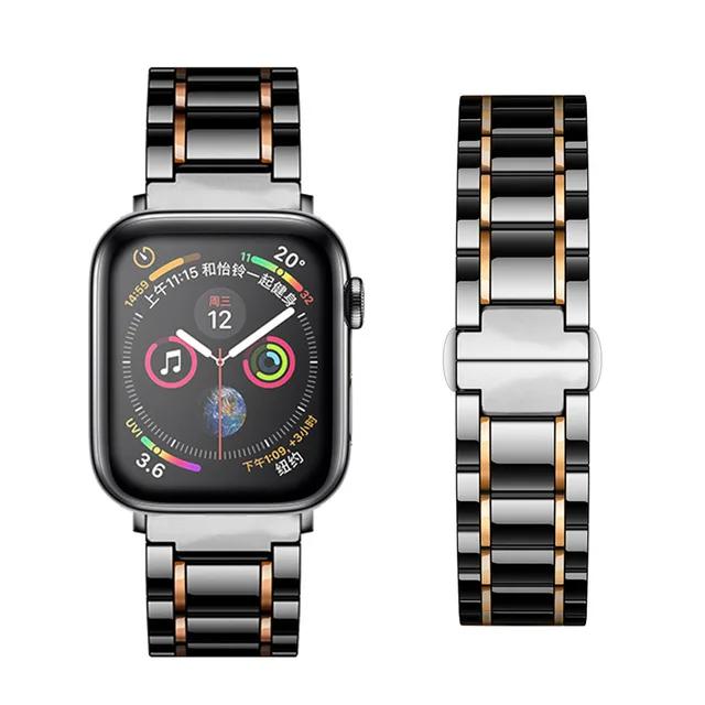 Ceramic Metal strap for Apple watch 45mm 44mm 41mm 42mm 46mm Replacement bracelet Wristband iwatch Ultra 10 9 8 7 6 5 4 SE band