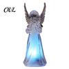 Desktop Ambient Lighting Guardian Angel Night Light, Small Prayer Reading Playing Music Peaceful Home Accents Figurine with LED Light for Desk, Table,