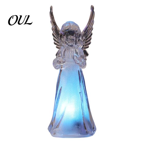 Desktop Ambient Lighting Guardian Angel Night Light, Small Prayer Reading Playing Music Peaceful Home Accents Figurine with LED Light for Desk, Table,