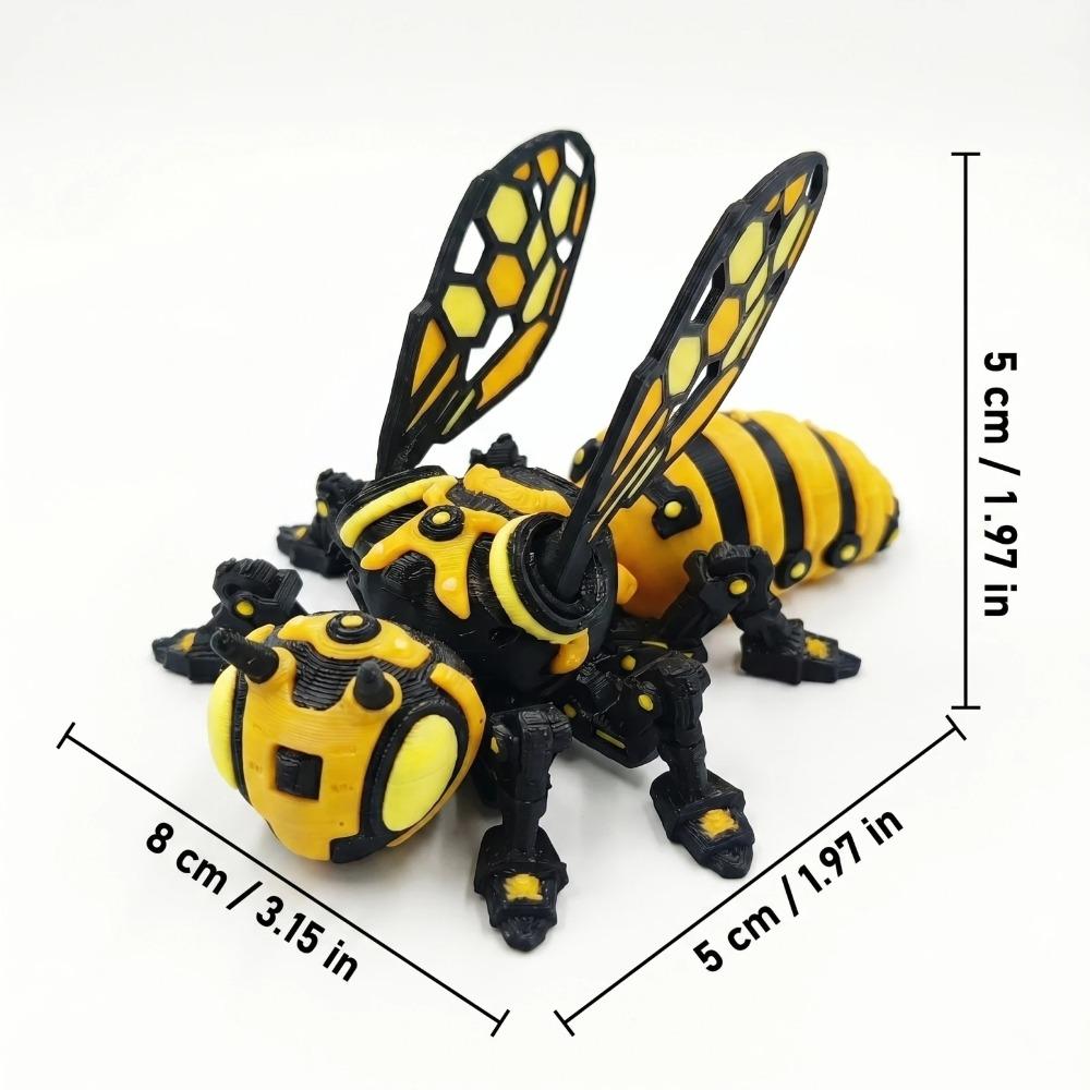 Unique 3D Printed Insect Model Yellow Bee Children's Toys Interesting Animal Ornaments Gifts Desktop Decorations