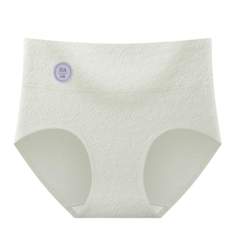Lady Plus Size Spring Summer Jacquard Cotton Pure Cotton 10a Antibacterial Long Crotch High Waist Tuck Briefs