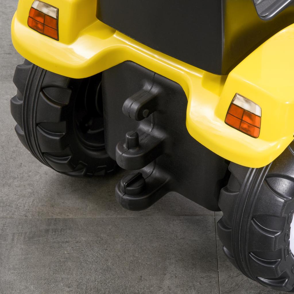 Children's Wheel Loader, Movable Shovel, Horn, Pedal Drive, Ages 3+, Metal Frame, Yellow, 114 X 41 X 52 Cm