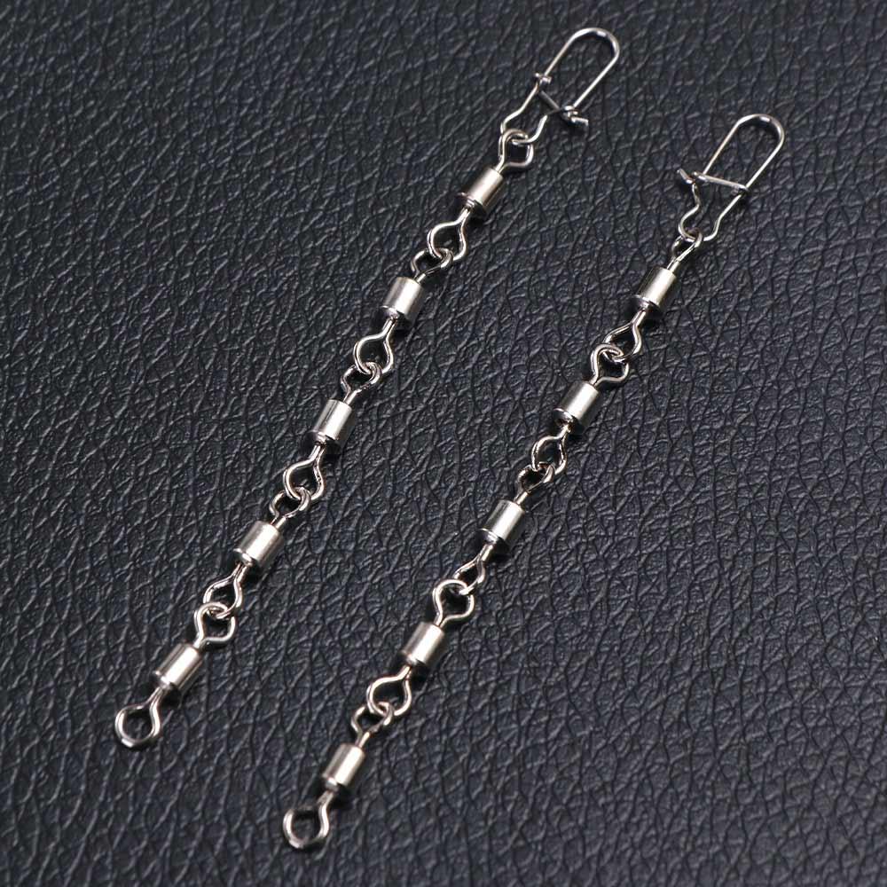 10pcs Copper Zinc Zinc Alloy Rolling Swivel Snap Anti-bite Chain Rolling Swivel Snap    Tackle Pesca