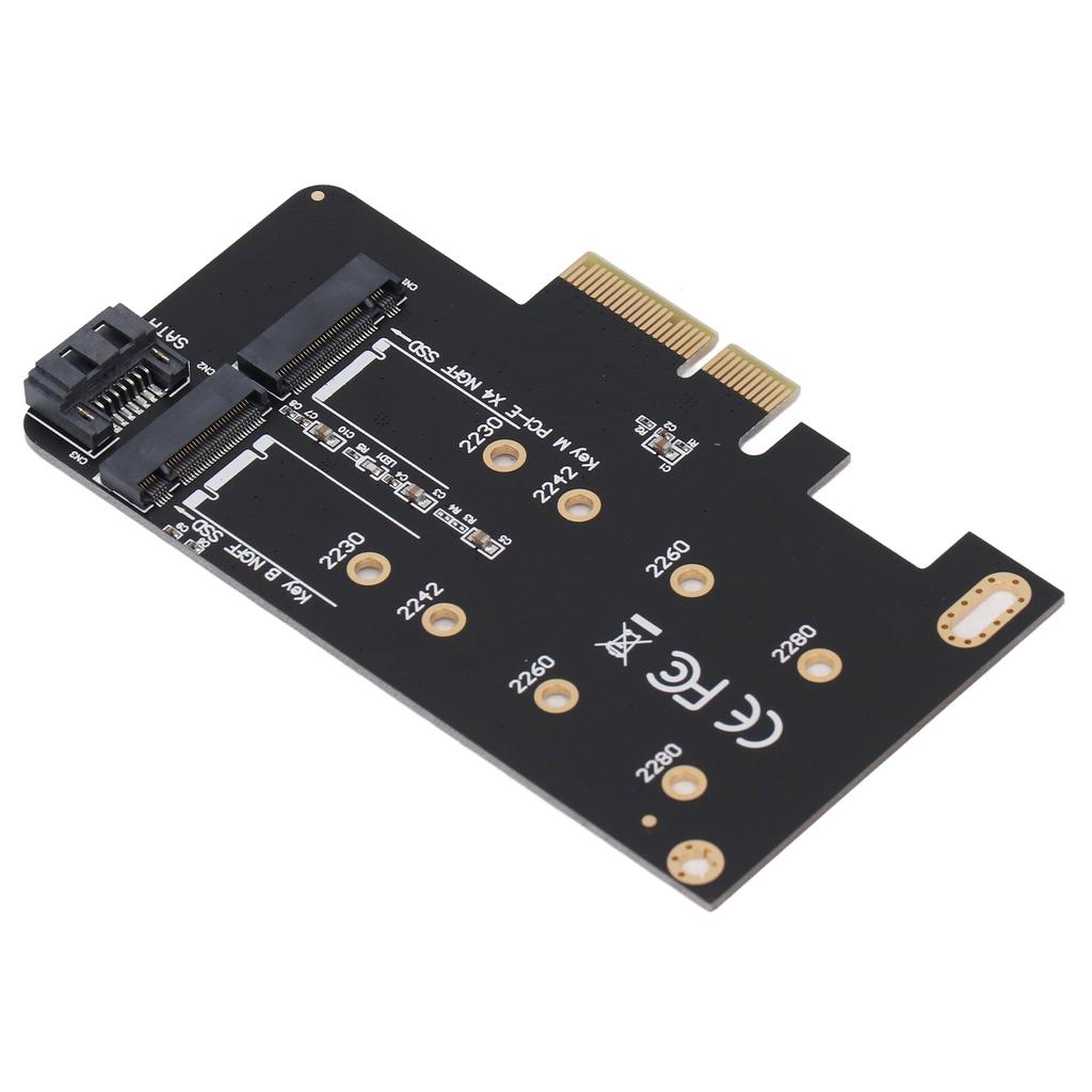 NGFF M.2 to PCIe Adapter Support NGFF B Key M Key PCIe X4 Card with SATA 3.0 Cable for 2242 2260 2280 SSD
