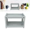 Desk Organizer Storage Rack Shelf PP Hollow Design 2 Tier for Home Bathroom Table