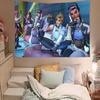 TOP Cool Popular FPS OOverwatch 2 Gaming Tapestry Popular Room Decoration Wall Tapestry Art Room Home Decor Wall Art Decor