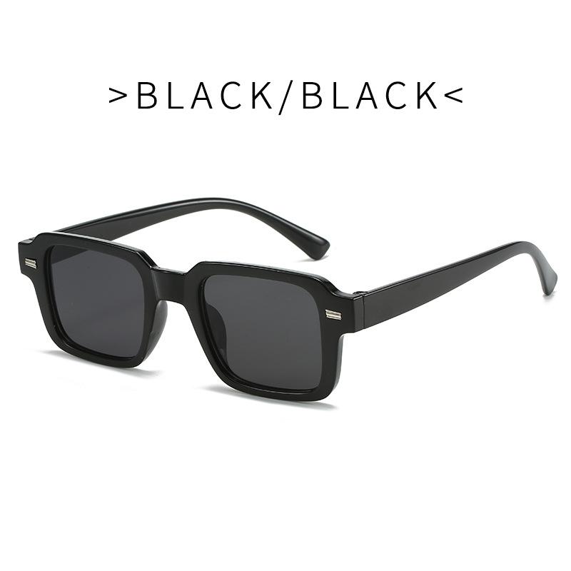 Square rice nail sunglasses women's European and American ins style retro sunglasses men's fashion street photography sunshade small frame glasses