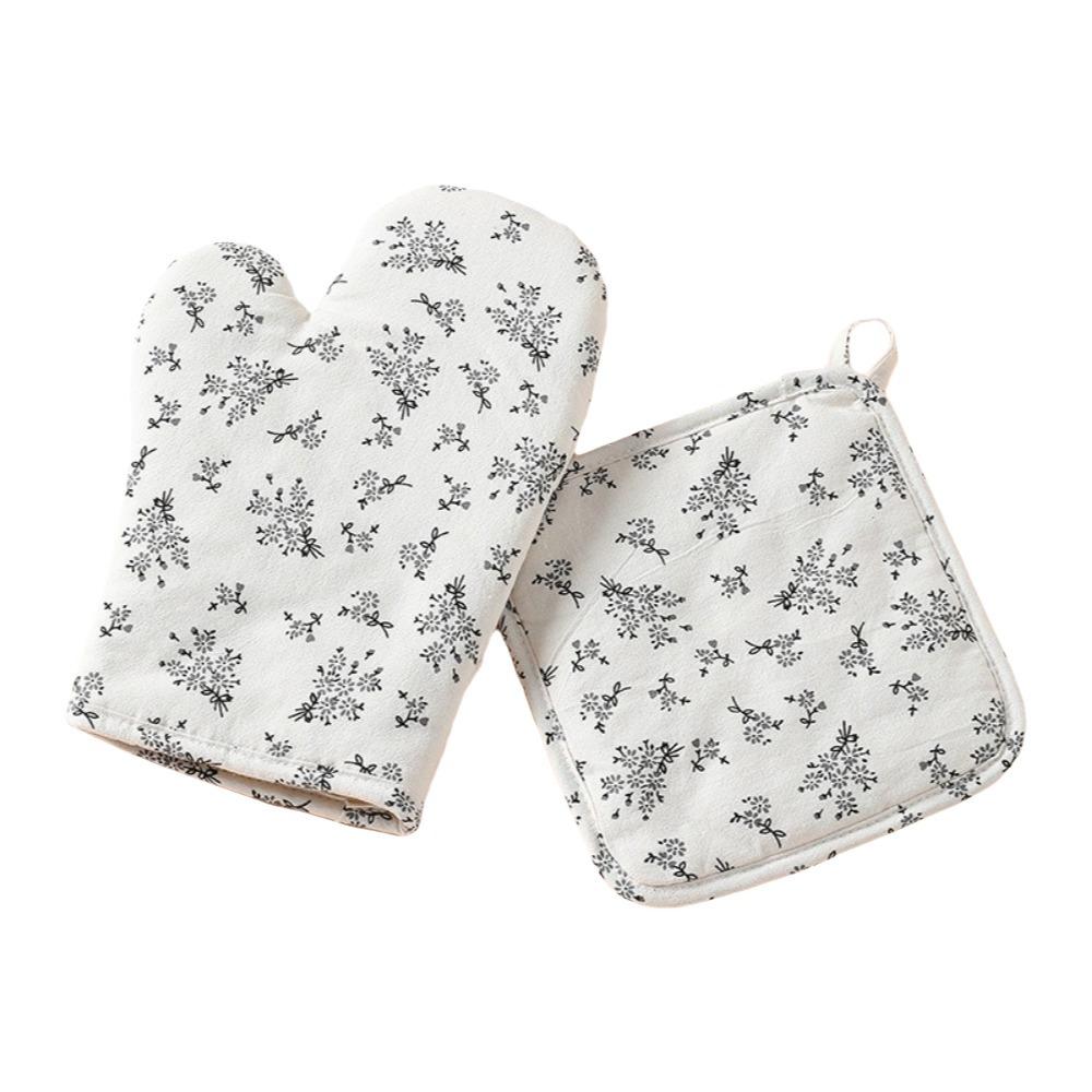 2Pcs Heat Resistant Microwave Oven Gloves Heat Insulation Baking Gloves  Hot Pot Cooking